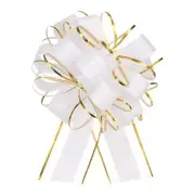 10pcs 8 Inch Large Pull Bow Gift Wrapping Bows Ribbon Organza White for Weddi...