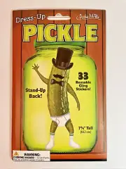 Archie McPhee Dress Up Pickle 36 Reusable Cling Stickers Fold Up Stand-up Back