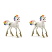 2x Schleich 7.1'' Rainbow Love Unicorn Foal Animal Action Figure Kids Toy 5-12y