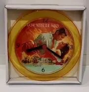 Gone With Wind Gold 7" Novelty Wall/Desk Clock New Clark Cable, Vivien Leigh