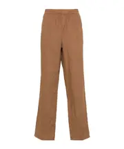 linen straight trousers M Brown