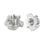 25pcs 5/16"-18 T-nut 304 Stainless Steel 4 Pronged Tee Nuts Threaded Insertion