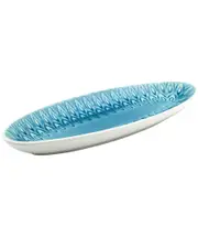 Euro Ceramica Peacock 13in Oval Serving Platter