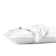 3pc Royal Comfort Satin Fitted Sheet Set w/2x Pillowcase White