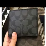 正品COACH零錢袋防刮皮革男短夾