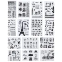 在飛比找ETMall東森購物網優惠-復古透明硅膠印章手帳DIY 工具建筑英文字母手賬橡皮圖章相冊