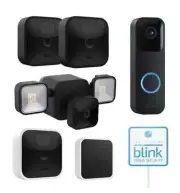 Blink Whole Home Security Camera System with Video Doorbell Floodlight Bundle