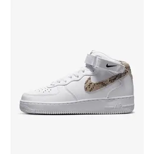 NIKE WMNS AIR FORCE 1 07 MID 豹紋高筒女休閒鞋-白-DD9625101