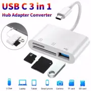 3-in-1 USB-C Card Reader Type-C TF CF SD Adapter for MacBook & Huawei