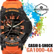 Casio G-Shock Gravitymaster Twin Sensor Orange Resin Band Watch GA1000-4A
