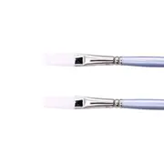 2x Jasart Long Flat Sz 3/8 Acrylic/Watercolour Paint Brush Synthetic WHT Taklon