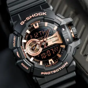 【G-SHOCK】金屬光澤多層次錶盤設計腕錶-玫瑰金(GA-400GB-1A4)