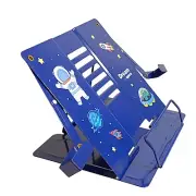 Kids Space-Themed Metal Book Stand Book Holder for Reading Adjustable Blue