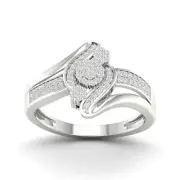 10K White Gold Diamond Engagement Wedding Ring Size 9 (0.25ct/SI2,H-I)