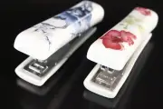 2 - Vintage Porcelain Mini Desk Staplers - Unique Stapler Japan - Desk Art