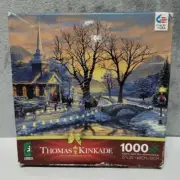 Thomas Kinkade 1000 Piece Ceaco Puzzle, Holiday Evening Sleigh Ride