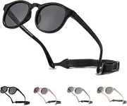 [Slzhds] Polarized Toddler Sunglasses for Boys/Girls, 0-4 Years, Cute Polarized Sunglasses With Strap Flexible Tpee Frame, UV400 Protection, Strap Included, Adjustable Lightweight Sunglasses
