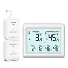Digital Refrigerator Thermometer - 3.7 inch LCD Backlight Freezer Thermometer...