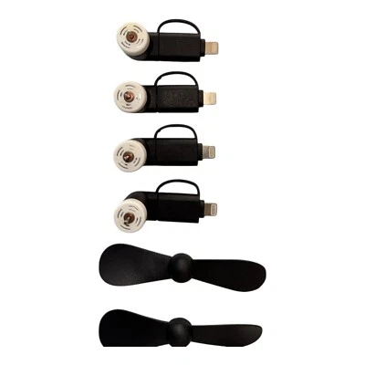 Cell Phone Fan for iPhone Type C - 4 Pack 2-in-1 iPhone iPad Type C Android