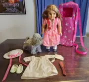 American Girl Doll MarieGrace Gardner Argo Dog Pink Star Nightgown Hat Necklace
