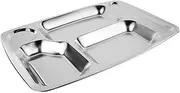 ASAKKURA Multi-Compartment Boys and Girls Steel Plate Meal Plate Stainless Steel Food Tray