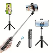 Retractable Selfie Stick Tripod With Wireless Remote Tripod Stand - Lightweight Portable for iPhone 14 13 12 Pro Xs Max Xr X 8Plus 7 Samsung Smartphones