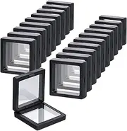 sdoot Black 3D Floating Frame Display Holder Stands, 20 PCS Coin Display Case, 2.8 x 2.8 x 0.8 inch Silicone Coin Frame, 3D Floating Jewelry Frame for Challenge Coins, AA Medallions, Jewelry