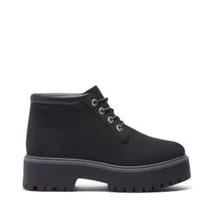 【Timberland】女款黑色 Stone Street 中筒厚底防水靴(A5REN015)