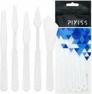 Pixiss Plastic Palette Knife Set, 5 Pieces Painting Knives Spatula Palette...