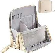 [Generic] Standing Makeup Bag - Portable Pouch | Stationery Bag | Standing Pouch Case | Water-Resistant Storage Tote with Multiple Compartments | Foldable Hanging Portable Pencil Pen Cosmetic Make-up Bags