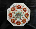 12" Marble Octagon Dining Cofee Center Corner Side Inlay Malachite Table Top w79