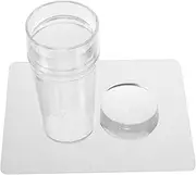 COMPUKAS 1Set French Nail Stamper with Scraper Transparent Nail for DIY Designs for Salon Home Use Create Unique Patterns Effortlessly