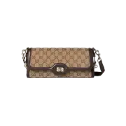 Gucci GG Canvas Luce Small Shoulder Bag Beige Ebony