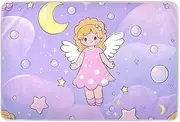 Cute Cartoon Fairy Star Purple Peach Baby Bed Pad Waterproof Washable Potty Training Cover Non-Slip Bed Liners for Baby Toddler Children , 52" L x 34" W