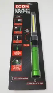 New Icon LSBR800-G 800 Lumen Rechargeable Slim Bar Light 71073 Green USB-C