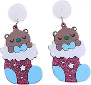 [Generic] Christmas Earrings | Acrylic Drop Dangle Designs | Sensitive Skin Friendly, Festive Costume Accessories And Dress Decor