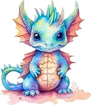 Fabric Panel 8"x8" Baby Dragon 100% Cotton Quilting Panel Square AM1422
