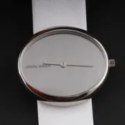 Georg Jensen Ladies Watch # 323. White Strap, Vivianna Torun Oval. NEW!