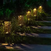CLORA 12PCS Solar LED Pathway Lights Automatic Outdoor for Garden Patio Yard Lawn Lamp Warm White