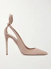 [Aquazzura] Aquazzura - Bow Tie 105 Suede Pumps - Blush - IT38 IT 38 Pink