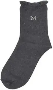 fukuske(福助) Fukusuke 3200-07J 3200-07J Socks, 1 Pair Set, Angora Blend, Crew Length Socks, Women's, Loose Opening, gray, 22.0-24.0 cm