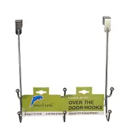 SMARTLINK 2PCS Chrome Over the Door Hooks Stylish Durable Hanging Organizer for Coats and Bags