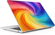 for MacBook Air 13.6 inch Case M4 M3 M2 2025 2024-2022 Release Model A3240 A3113 A2681, Sturdy Plastic Hard Shell Case & Screen Protector for MacBook Air M2 13 inch, Swirling Rainbow