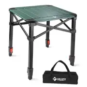 Folding Camping Square Table with Carry Bag, Lightweight Aluminum Adjustable