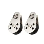 2PC Stainless Steel Single Pulley Nylon Rope Pulley Tackle Puller Lift Tools