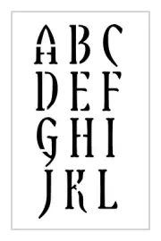 ELVIRA Alphabet Stencil 2 Inch Horror Vampire Font Letters Uppercase Set S1215