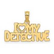 14k Yellow Gold I HEART MY DETECTIVE Charm