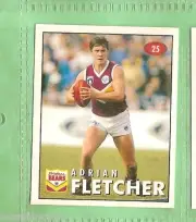 1996 AFL SELECT STICKER #25 ADRIAN FLETCHER, BRISBANE BEARS