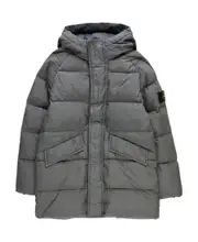 Stone Island Junior Compass-Motif Long-Sleeved Padded Coat 8Y,14Y,10Y blue-gray