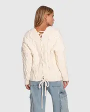[Belle & Bloom] Sugar Plum Chunky Cardigan - Cream